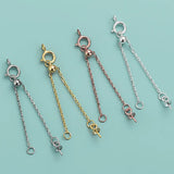 Davis 925 Silver Cross Chain Extension DIY Pearl Necklace Bracelet Women Jewelry