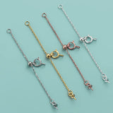 Davis 925 Silver Cross Chain Extension DIY Pearl Necklace Bracelet Women Jewelry