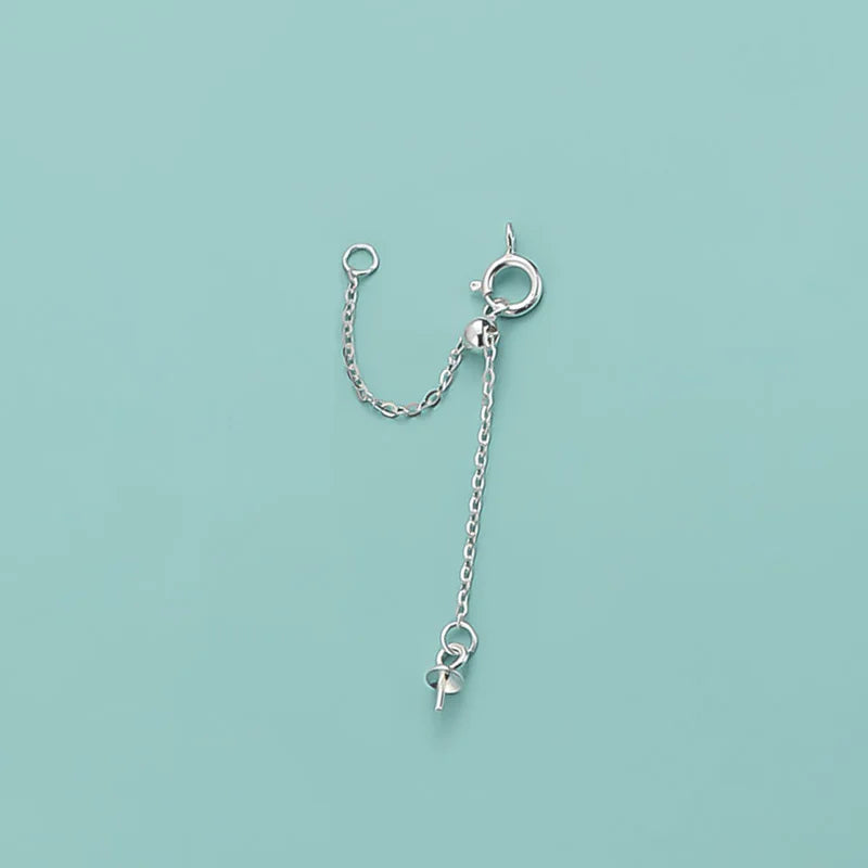 Davis 925 Silver Cross Chain Extension DIY Pearl Necklace Bracelet Women Jewelry
