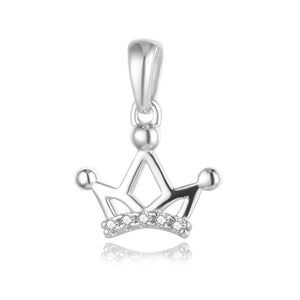 TrustDavis 925 Silver Crown Pendant DIY Necklace Bracelet CZ S925 Jewelry HY570