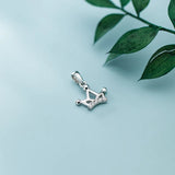 TrustDavis 925 Silver Crown Pendant DIY Necklace Bracelet CZ S925 Jewelry HY570