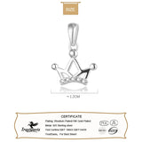 TrustDavis 925 Silver Crown Pendant DIY Necklace Bracelet CZ S925 Jewelry HY570