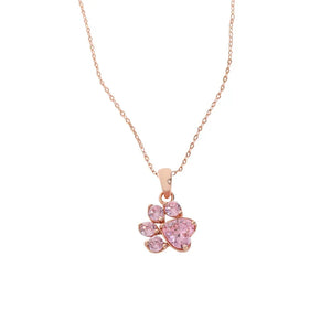 TrustDavis 925 Silver Cat Zircon Necklace Women Lady Charm Party Gift
