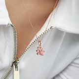 TrustDavis 925 Silver Cat Zircon Necklace Women Lady Charm Party Gift
