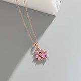 TrustDavis 925 Silver Cat Zircon Necklace Women Lady Charm Party Gift