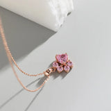TrustDavis 925 Silver Cat Zircon Necklace Women Lady Charm Party Gift