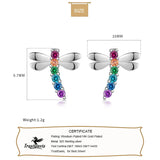 Dragonfly CZ Sterling Silver Stud Earrings for Teens