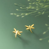 925 Silver Insect Dragonfly Stud Earrings For Girls DG0179