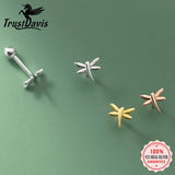 925 Silver Insect Dragonfly Stud Earrings For Girls DG0179