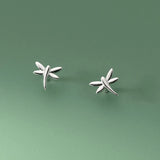 925 Silver Insect Dragonfly Stud Earrings For Girls DG0179