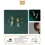 Davis 925 Sterling Silver Dinosaur Green CZ Choker Necklace For Women