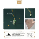 Davis 925 Sterling Silver Dinosaur Green CZ Choker Necklace For Women