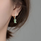 Davis 925 Sterling Silver Dinosaur Green CZ Choker Necklace For Women