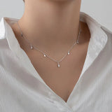 TrustDavis 925 Sterling Silver Water Drop Necklace for Women Girls Party