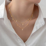 TrustDavis 925 Sterling Silver Water Drop Necklace for Women Girls Party