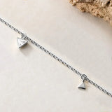 TrustDavis 925 Sterling Silver Water Drop Necklace for Women Girls Party