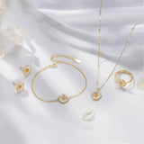 925 Sterling Silver Daisy Jewelry Set For Women Office Lady