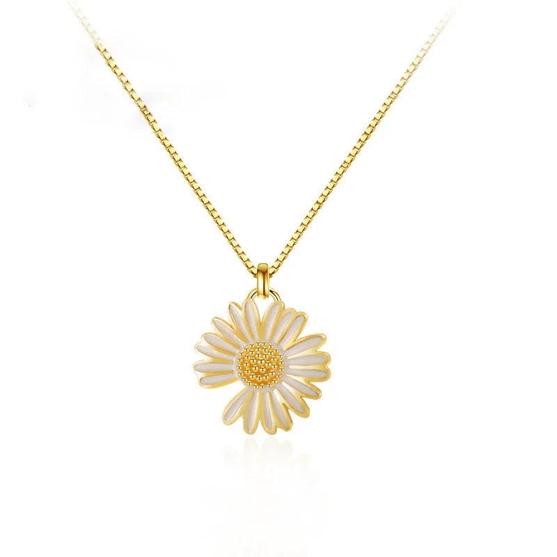925 Sterling Silver Daisy Jewelry Set For Women Office Lady