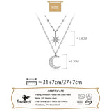 925 Silver Star Moon CZ Choker Necklace