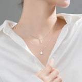 925 Silver Star Moon CZ Choker Necklace