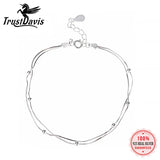 925 Silver Double Layer Snake Chain Bracelet For Women
