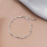 925 Silver Double Layer Snake Chain Bracelet For Women