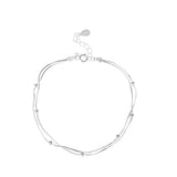 925 Silver Double Layer Snake Chain Bracelet For Women