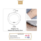925 Silver Double Layer Snake Chain Bracelet For Women