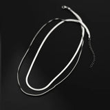 TrustDavis 925 Silver Double Layer Snake Choker Necklace Wedding Jewelry