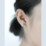925 Sterling Silver Bird Leaves Stud Earrings for Girls