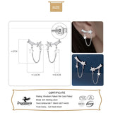 925 Silver Chain Star CZ Stud Earrings for Women