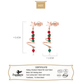 TrustDavis 925 Silver Christmas Tree Zircon Stud Earrings Xmas Gift F451