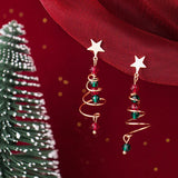 TrustDavis 925 Silver Christmas Tree Zircon Stud Earrings Xmas Gift F451