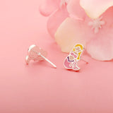 925 Sterling Silver Mermaid Charm Stud Earrings For Daughter Girls Gift