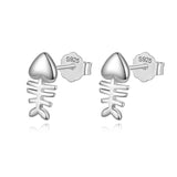 925 Silver Fish Stud Earrings, Birthday Gift for Daughter
