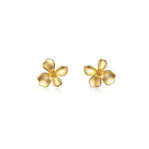 TrustDavis 925 Sterling Silver Earring 18K Flower Stud Earrings Gift DA3136