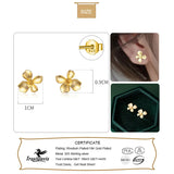 TrustDavis 925 Sterling Silver Earring 18K Flower Stud Earrings Gift DA3136