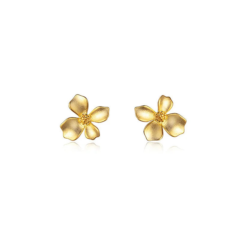 TrustDavis 925 Sterling Silver Earring 18K Flower Stud Earrings Gift DA3136