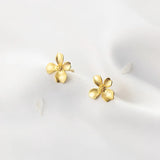 TrustDavis 925 Sterling Silver Earring 18K Flower Stud Earrings Gift DA3136