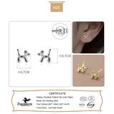 925 Silver Balloon Dog Stud Earrings For Women Girls