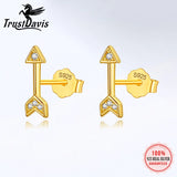TrustDavis 925 Silver Arrow CZ Stud Earring Wedding Jewelry