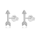 TrustDavis 925 Silver Arrow CZ Stud Earring Wedding Jewelry