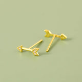TrustDavis 925 Silver Arrow CZ Stud Earring Wedding Jewelry