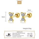 925 Silver Earring Bowknot CZ Stud Earrings For Girls
