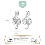 Davis 925 Sterling Silver Music Notation Stud Earring For Women's Jewelry