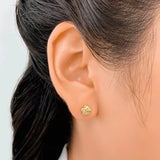Davis 925 Sterling Silver Flower CZ Stud Earrings
