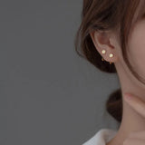 TrustDavis 925 Silver Round CZ Hook Earring for Girls DE0016
