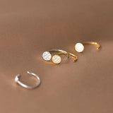 TrustDavis 925 Silver Round CZ Hook Earring for Girls DE0016