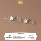 TrustDavis 925 Silver Round CZ Hook Earring for Girls DE0016