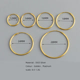 TrustDavis 925 Sterling Silver Hoop Earrings Women Party Fine Jewelry